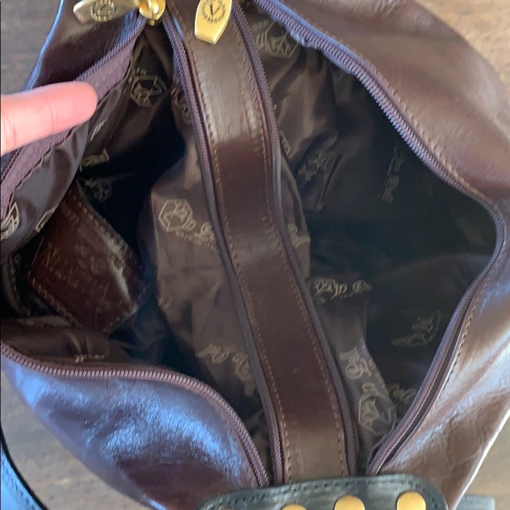 valentina leather purse backpack brown and black - Picture 9 of 14